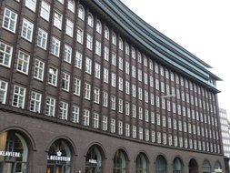 Side view of the facade of a chili house in Hamburg