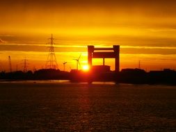 orange sunset over the Thames