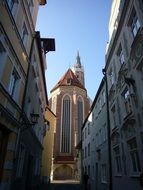 church at the end of the street in the old town