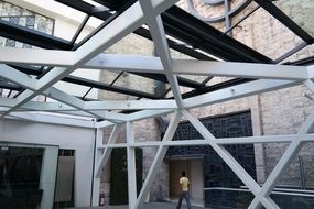 iron beams structure of a building