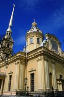 church building with a high spire