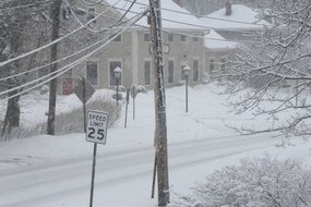 snowy weather and blizzard