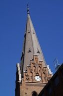 clock tower of a Christian church in Malmo