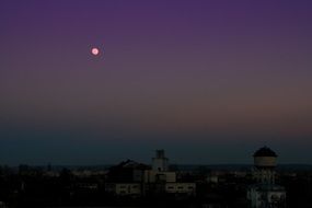 little moon in the night sky
