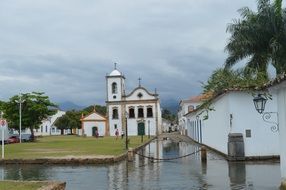 River and streets in the Paraty,Brazil