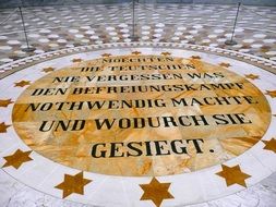 artful floor of befreiungshalle monument in Germany, kelheim