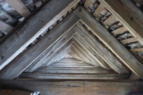 wood roof symmetrical