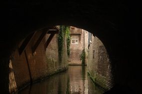 city water canal among the buildings