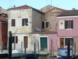 Facade of the house in Venice