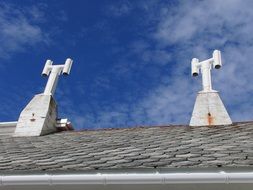 white pipes on the roof