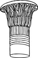 drawing of egyptian pillar on white background