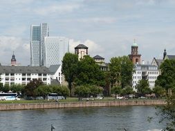 Buildings on the embankment in Frankfurt