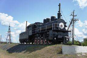 monument locomotive in Russia