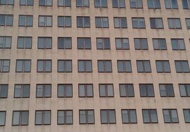 The same windows on the facade of the building