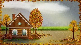 graphic image of the autumn landscape
