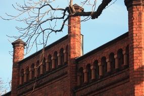 brick wall in church