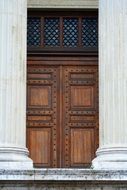 Old door between columns