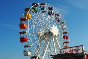 colorful ferris wheel in tibidabo