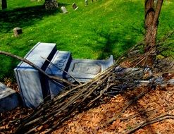 broken tombstone