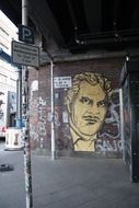 portrait of a man on a wall in Berlin