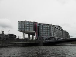 Modern buildings near the river in Amsterdam