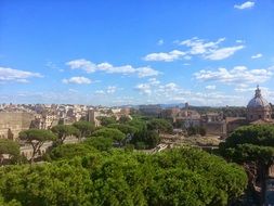 top view of city at september, italy, rome