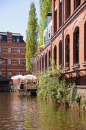 panorama of Karl Heine Canal in Leipzig