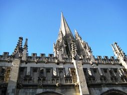 Oxfordian architecture against the blue sky