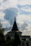 russian orthodox historic building with clouds