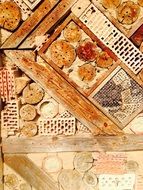 insect wooden hotel close-up