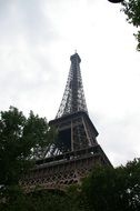 view of the eiffel tower below
