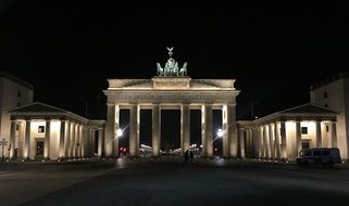 Brandenburg Gate in the dark with illumination