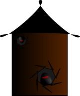 drawing of a ninja house on a white background