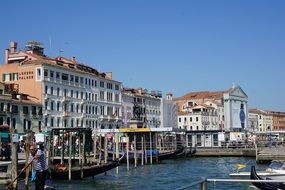 landscape of canal with gondolas in venice