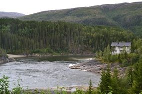 Vefsna waterfall on the mountains