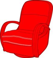 couch red chair drawing