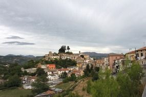 town in scenic landscape, italy, baranello