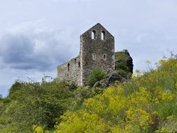 ruined religious chapel on a hill