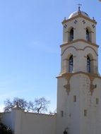 white tower with arches