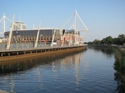 stadium on the river in Cardiff