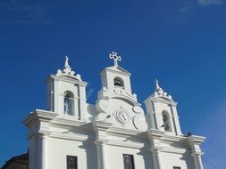 white catholic church against blue sky