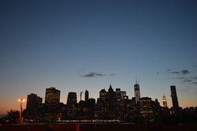 city against the evening sky