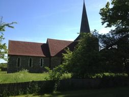 rural church with a spire