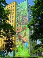 mural wall house moczynskiego street bydgoszcz