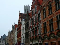 architecture of the old city in Bruges