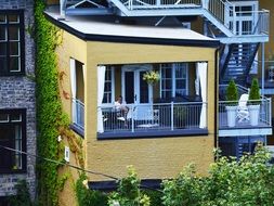 vines on balcony in patio, canada, quebec