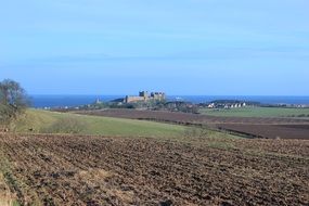 Bamburgh castle ancient monument in Northumberland