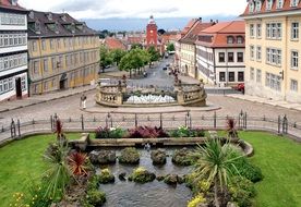 Fountain in the town square in Germany