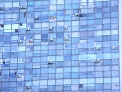 blue windows of skyscraper