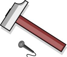 graphic image of a hammer and nail